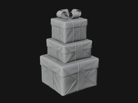 Stacked Gift Boxes Ornament Design 3 - 3D Print Model 3D Print Model