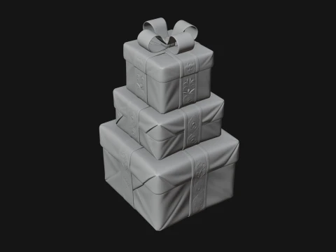 Stacked Gift Boxes Ornament Design 3 - 3D Print Model 3D Print Model