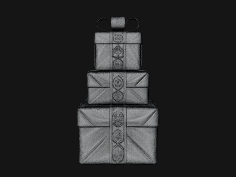 Stacked Gift Boxes Ornament Design 3 - 3D Print Model 3D Print Model