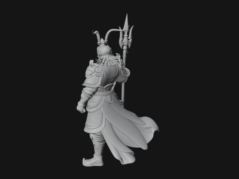 Oriental Armored Guard Statue Design 4 - 3D Print Model 3D Print Model