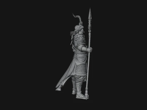 Oriental Armored Guard Statue Design 4 - 3D Print Model 3D Print Model