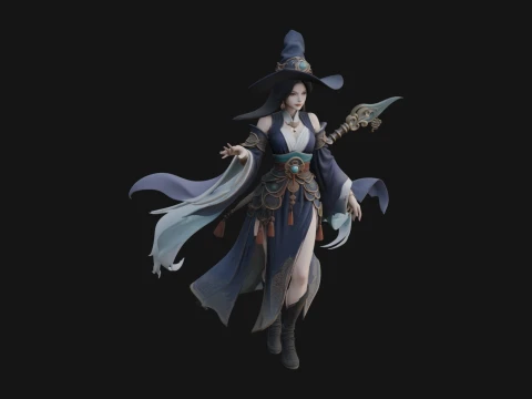 Witch Hat Sorcerer Statue Design 27 - 3D Print Model 3D Print Model