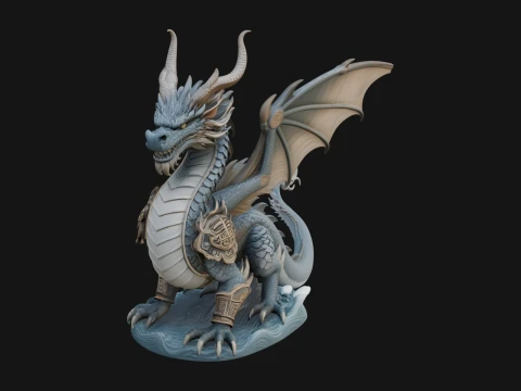 Winged Dragon Statue Design 41 - 3D Print Model 3D Print Model