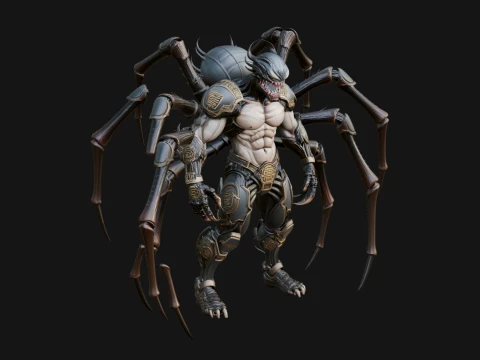 Spider Legged Demon Statue Design 13 - 3D Print Model 3D Baskı Modeli