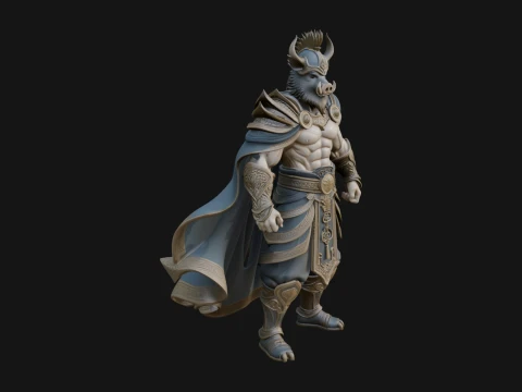 Minotaur Bull Beast Statue Design 15 - 3D Print Model Modello di stampa 3D