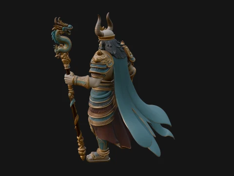 Crowned Jade Deity Statue Design 4 - 3D Print Model 3D Print Model
