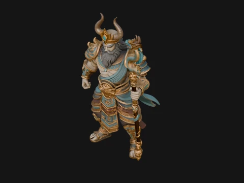 Crowned Jade Deity Statue Design 4 - 3D Print Model 3D Print Model