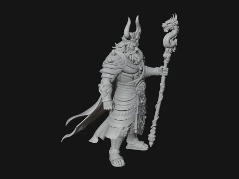 Crowned Jade Deity Statue Design 4 - 3D Print Model 3D Print Model