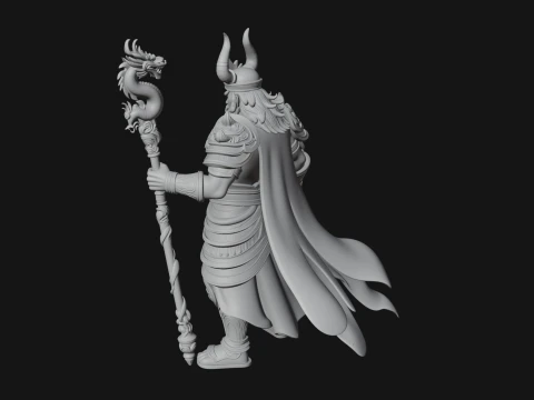 Crowned Jade Deity Statue Design 4 - 3D Print Model 3D Print Model