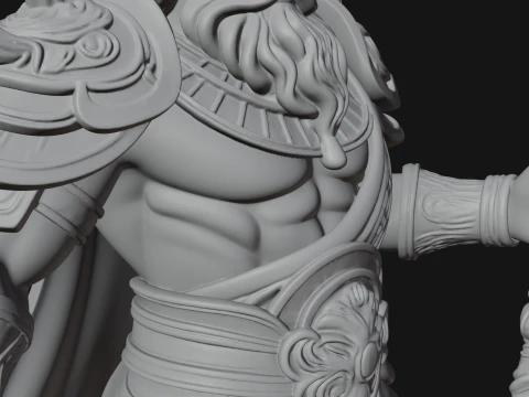 Crowned Jade Deity Statue Design 4 - 3D Print Model 3D Print Model