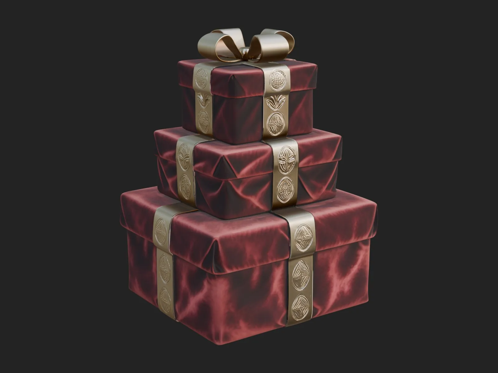 Stacked Gift Boxes Ornament Design 4 - 3D Print Model 3D Print Model .c4d .max .obj .3ds .fbx .stl .blend 