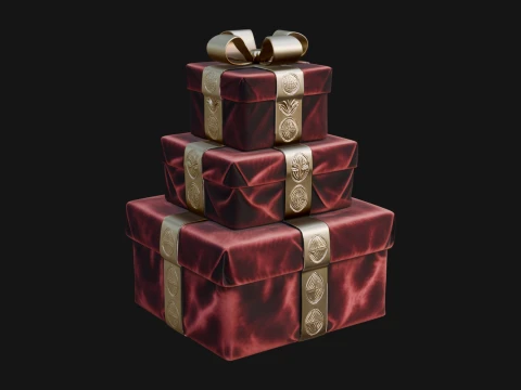Stacked Gift Boxes Ornament Design 4 - 3D Print Model 3D Принт Модель