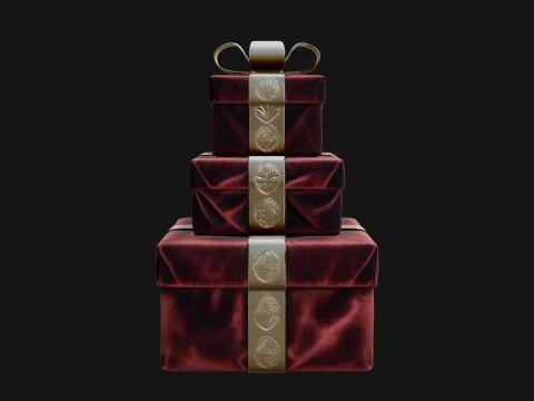 Stacked Gift Boxes Ornament Design 4 - 3D Print Model 3D Print Model