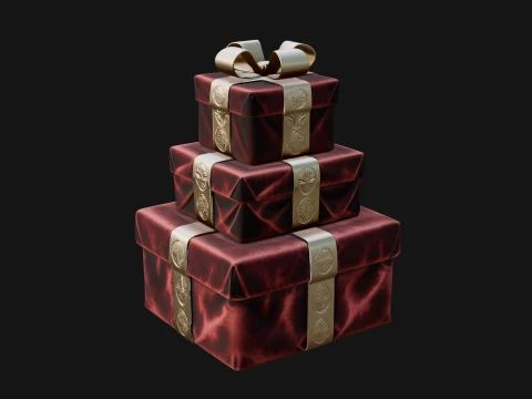 Stacked Gift Boxes Ornament Design 4 - 3D Print Model 3D Print Model