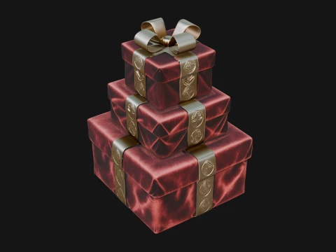 Stacked Gift Boxes Ornament Design 4 - 3D Print Model 3D Print Model