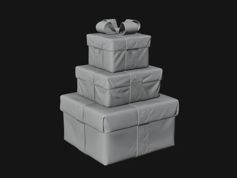 Stacked Gift Boxes Ornament Design 4 - 3D Print Model 3D Print Model