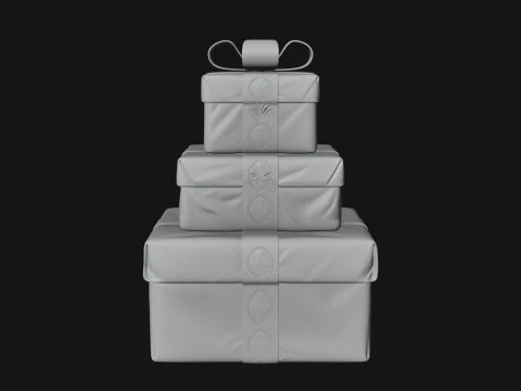 Stacked Gift Boxes Ornament Design 4 - 3D Print Model 3D Print Model