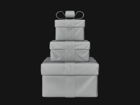 Stacked Gift Boxes Ornament Design 4 - 3D Print Model 3D Print Model