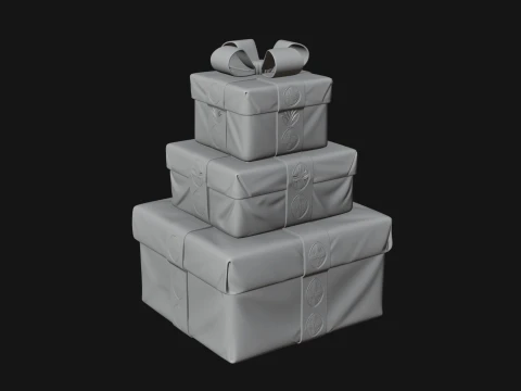 Stacked Gift Boxes Ornament Design 4 - 3D Print Model 3D Print Model