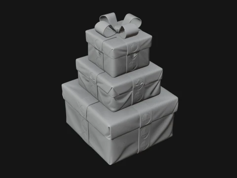 Stacked Gift Boxes Ornament Design 4 - 3D Print Model 3D Print Model