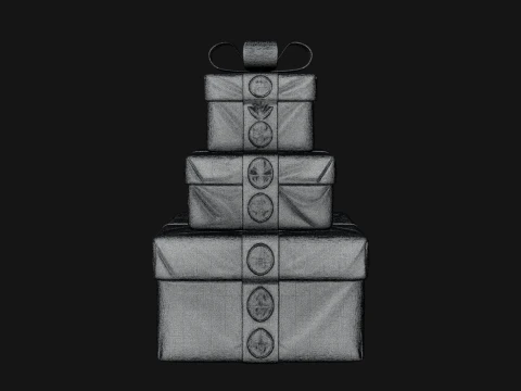 Stacked Gift Boxes Ornament Design 4 - 3D Print Model 3D Print Model