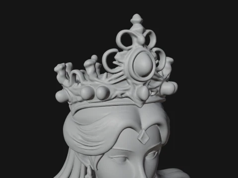 Crowned Mermaid Statue Design 2 - 3D Print Model 3D Print Model