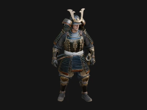 Samurai Armor Display Statue Design 15 - 3D Print Model 3D Baskı Modeli