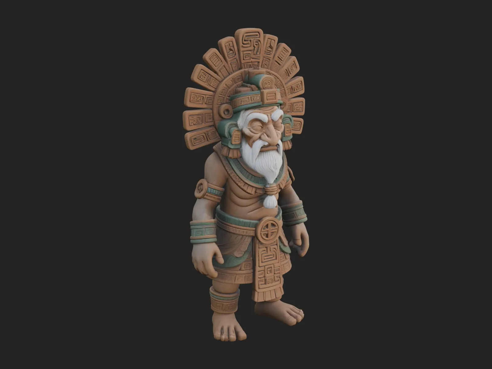 Aztec Feathered Noble Statue Design 18 - 3D Print Model 3D Print Model .c4d .max .obj .3ds .fbx .stl .blend 