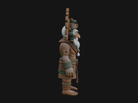 Aztec Feathered Noble Statue Design 18 - 3D Print Model 3D Print Model