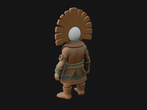 Aztec Feathered Noble Statue Design 18 - 3D Print Model 3D Print Model