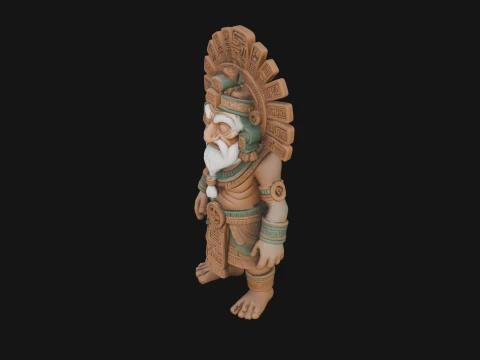 Aztec Feathered Noble Statue Design 18 - 3D Print Model 3D Print Model