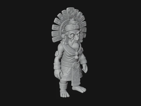 Aztec Feathered Noble Statue Design 18 - 3D Print Model 3D Print Model