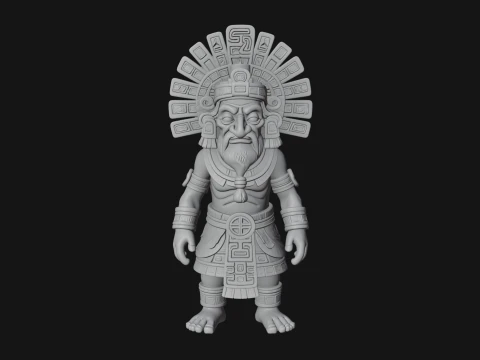 Aztec Feathered Noble Statue Design 18 - 3D Print Model 3D Print Model