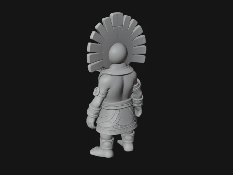 Aztec Feathered Noble Statue Design 18 - 3D Print Model 3D Print Model