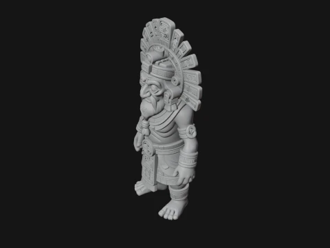 Aztec Feathered Noble Statue Design 18 - 3D Print Model 3D Print Model