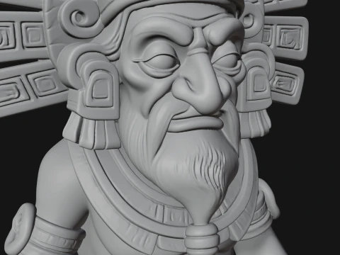 Aztec Feathered Noble Statue Design 18 - 3D Print Model 3D Print Model