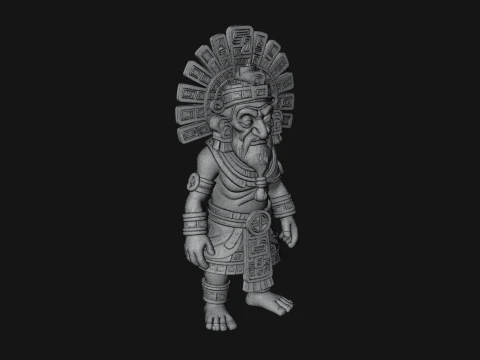 Aztec Feathered Noble Statue Design 18 - 3D Print Model 3D Print Model