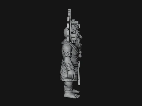 Aztec Feathered Noble Statue Design 18 - 3D Print Model 3D Print Model
