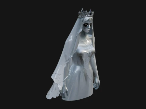 Veiled Ghost Bride Statue Design 2 - 3D Print Model 3D Print Model