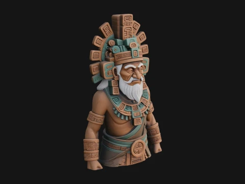 Aztec Feathered Noble Statue Design 19 - 3D Print Model 3D Print Model
