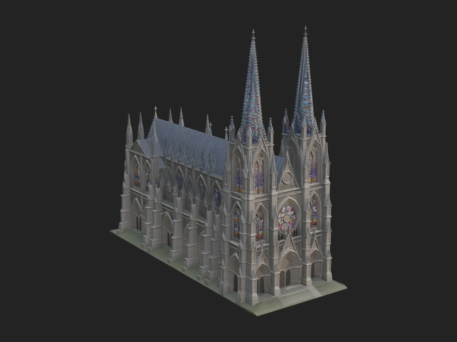 Gothic Cathedral Tower Model Design 7 - 3D Print Model 3D Print Model .c4d .max .obj .3ds .fbx .stl .blend
