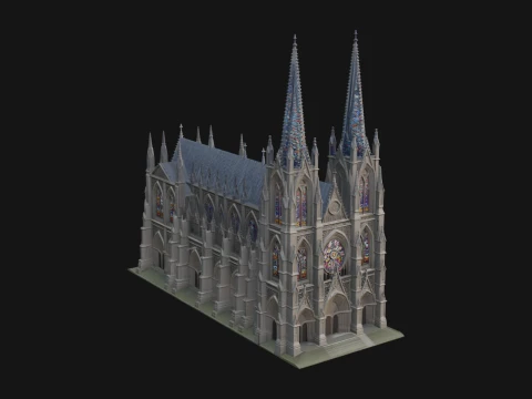 Gothic Cathedral Tower Model Design 7 - 3D Print Model 3D Print Model