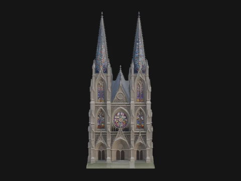 Gothic Cathedral Tower Model Design 7 - 3D Print Model 3D Print Model