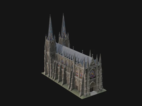 Gothic Cathedral Tower Model Design 7 - 3D Print Model 3D Print Model