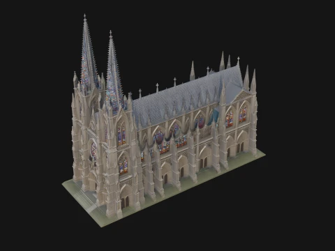 Gothic Cathedral Tower Model Design 7 - 3D Print Model 3D Print Model