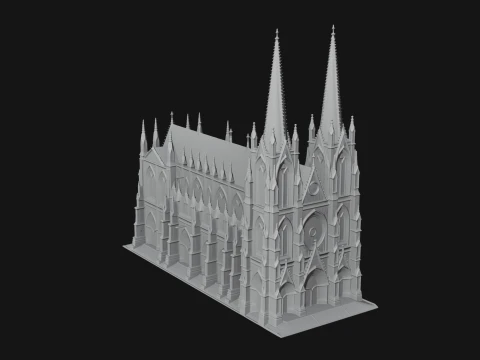 Gothic Cathedral Tower Model Design 7 - 3D Print Model 3D Print Model