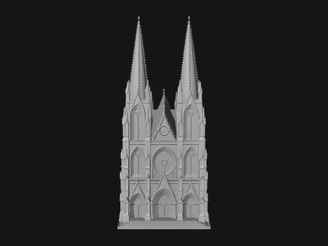 Gothic Cathedral Tower Model Design 7 - 3D Print Model 3D Print Model