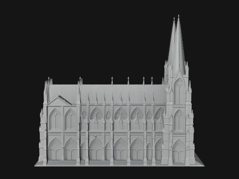 Gothic Cathedral Tower Model Design 7 - 3D Print Model 3D Print Model