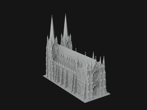 Gothic Cathedral Tower Model Design 7 - 3D Print Model 3D Print Model