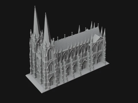 Gothic Cathedral Tower Model Design 7 - 3D Print Model 3D Print Model